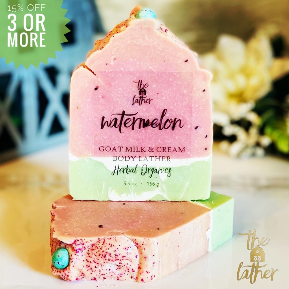 🍉Watermelon Goat Milk & Cream EssentialOil Lather - Picture 1 of 3